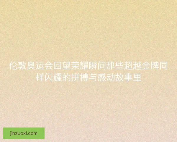 伦敦奥运会回望荣耀瞬间那些超越金牌同样闪耀的拼搏与感动故事里