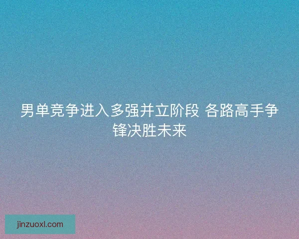 男单竞争进入多强并立阶段 各路高手争锋决胜未来