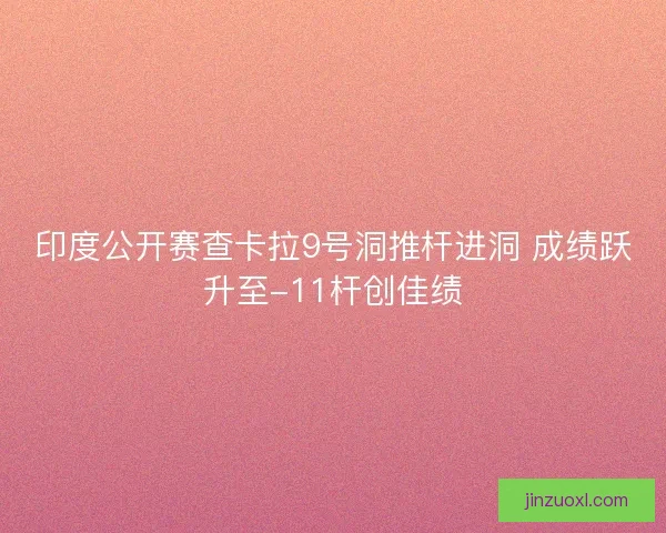 印度公开赛查卡拉9号洞推杆进洞 成绩跃升至-11杆创佳绩